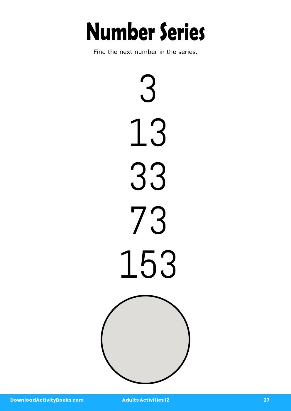 Number Series in Adults Activities 12