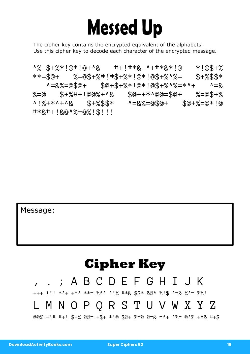 Messed Up in Super Ciphers 92