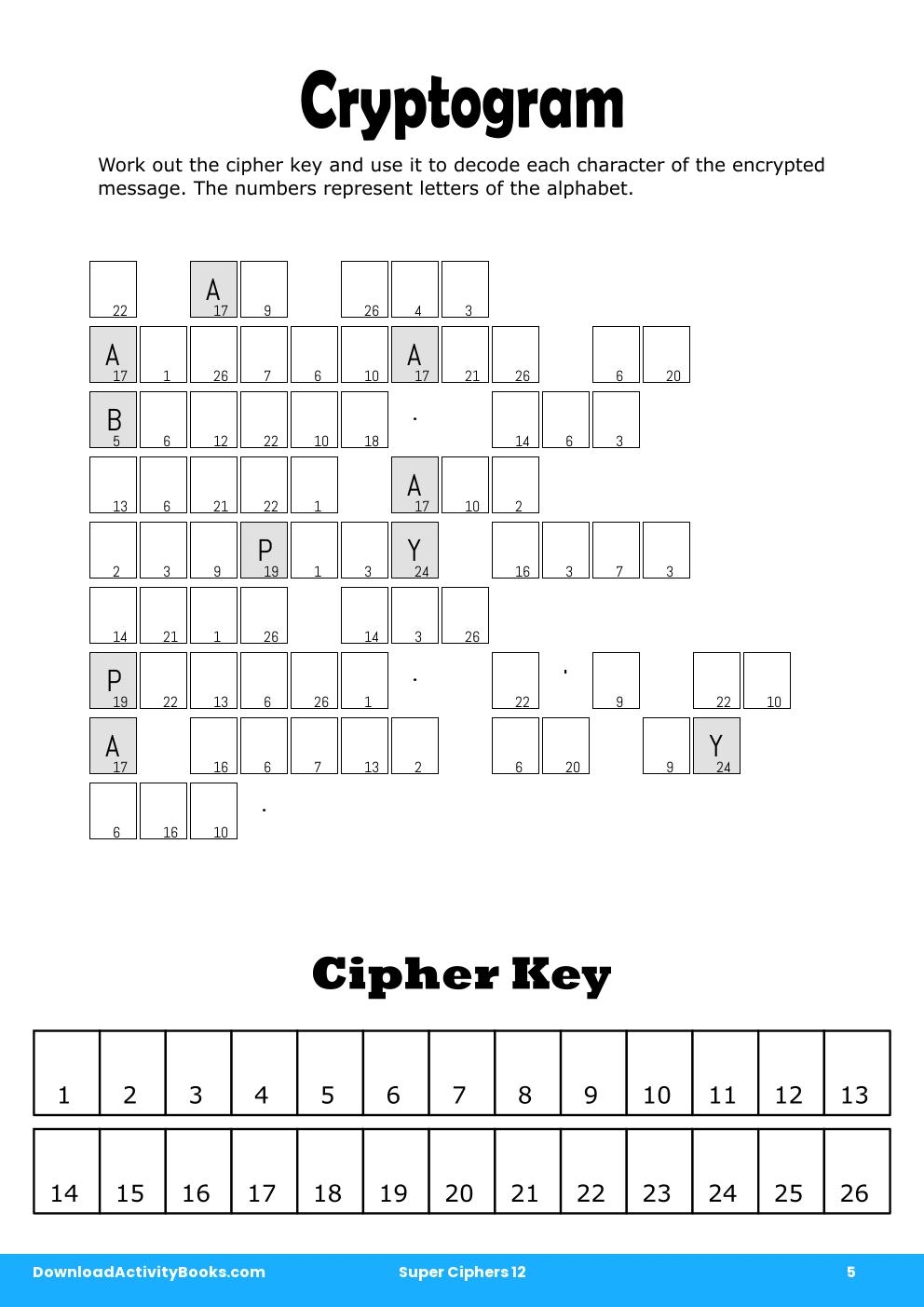 Cryptogram in Super Ciphers 12