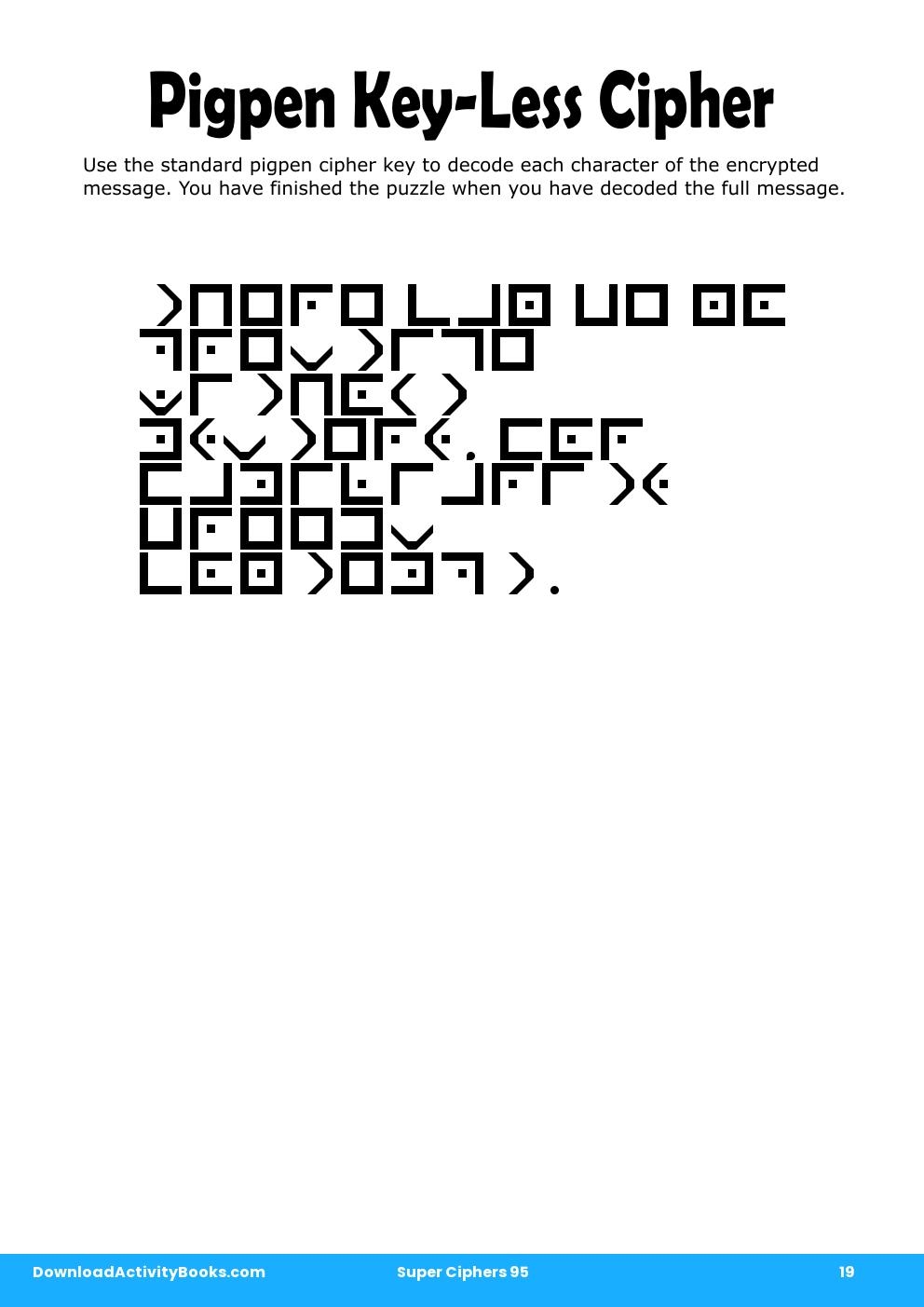 Pigpen Cipher in Super Ciphers 95