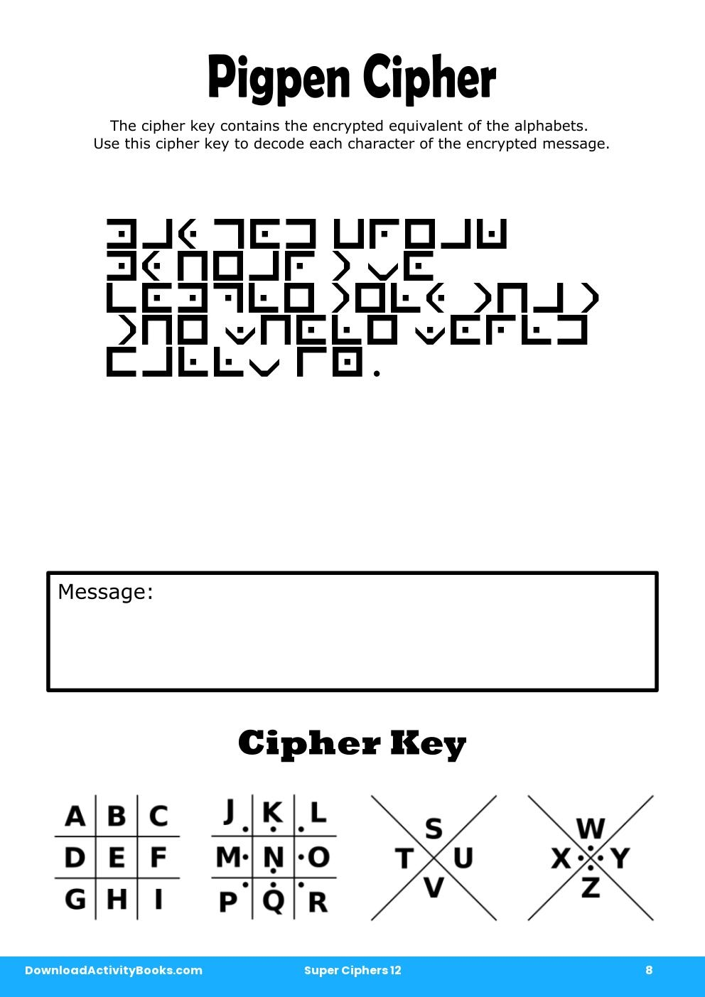 Pigpen Cipher in Super Ciphers 12