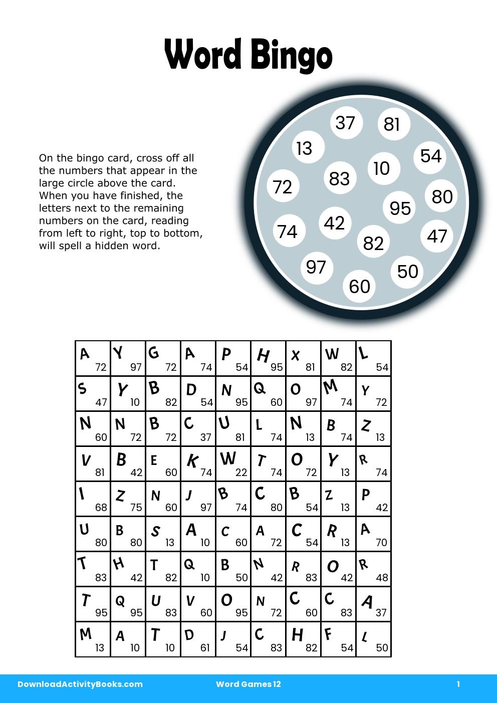 Word Bingo in Word Games 12