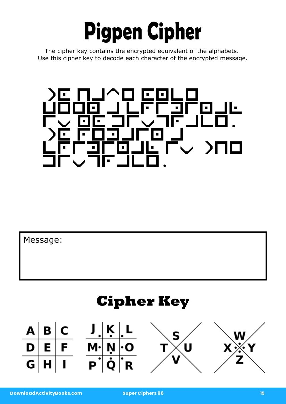 Pigpen Cipher in Super Ciphers 96