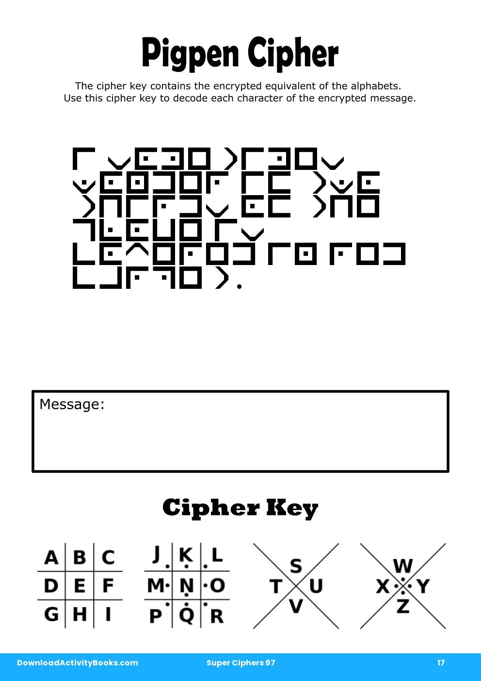 Pigpen Cipher in Super Ciphers 97