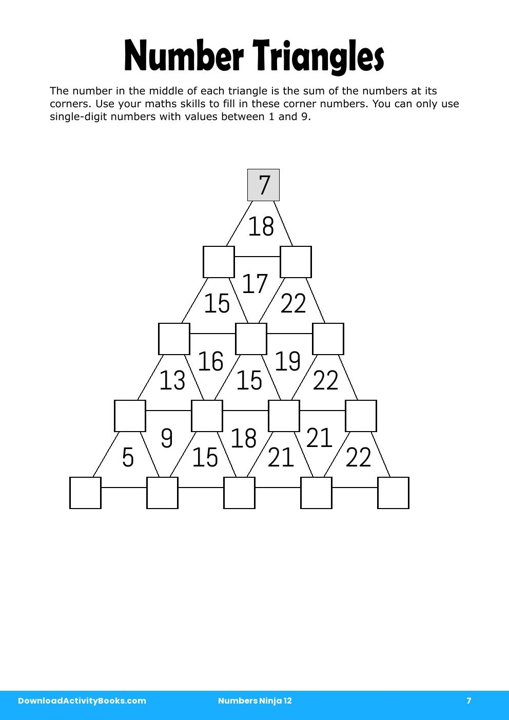 Number Triangles in Numbers Ninja 12