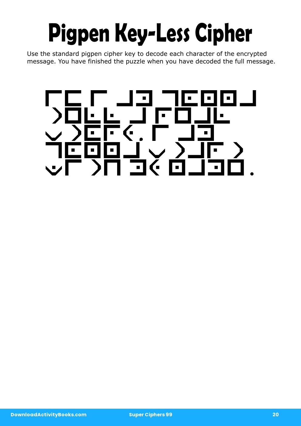 Pigpen Cipher in Super Ciphers 99