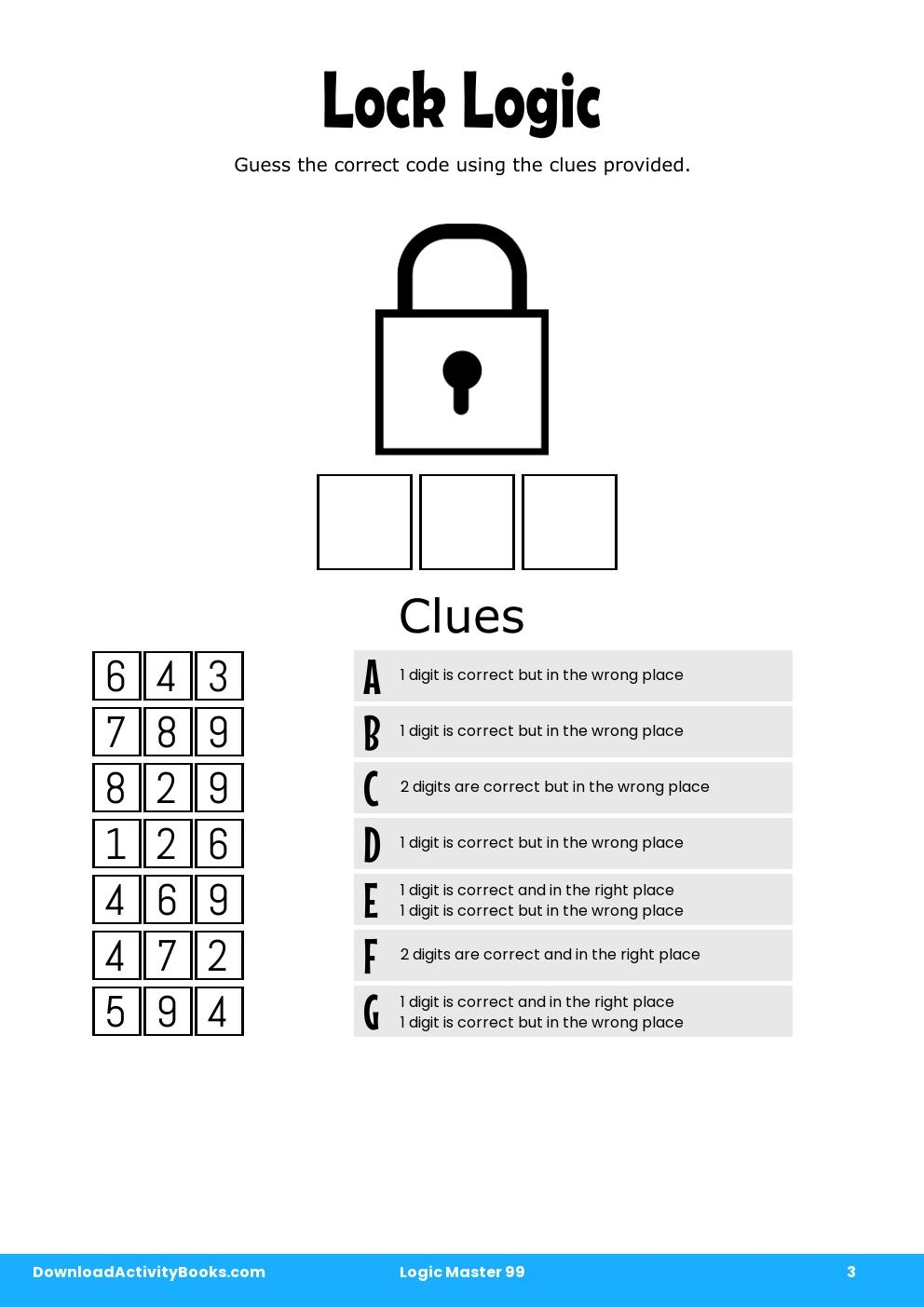 Lock Logic in Logic Master 99