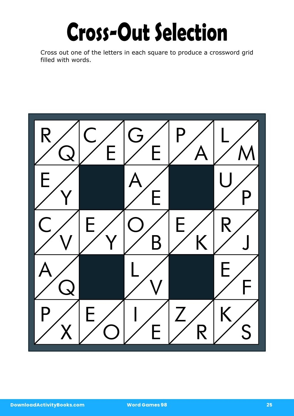Cross-Out Selection in Word Games 98
