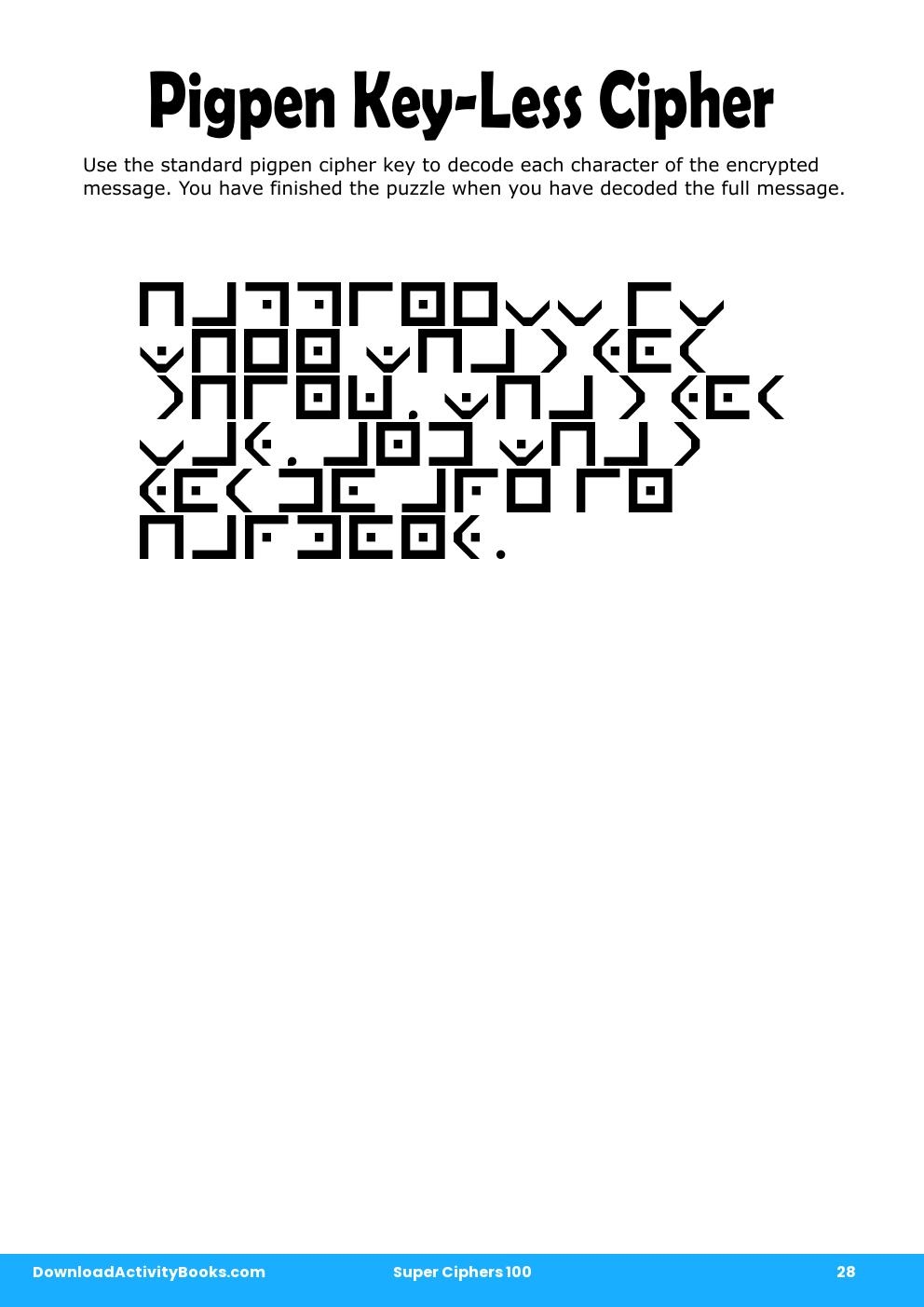 Pigpen Cipher in Super Ciphers 100