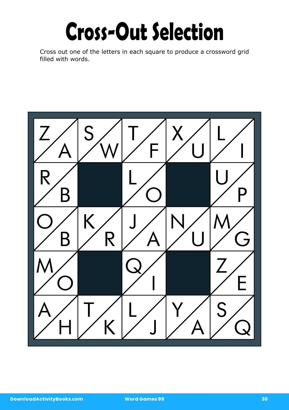 Cross-Out Selection in Word Games 99