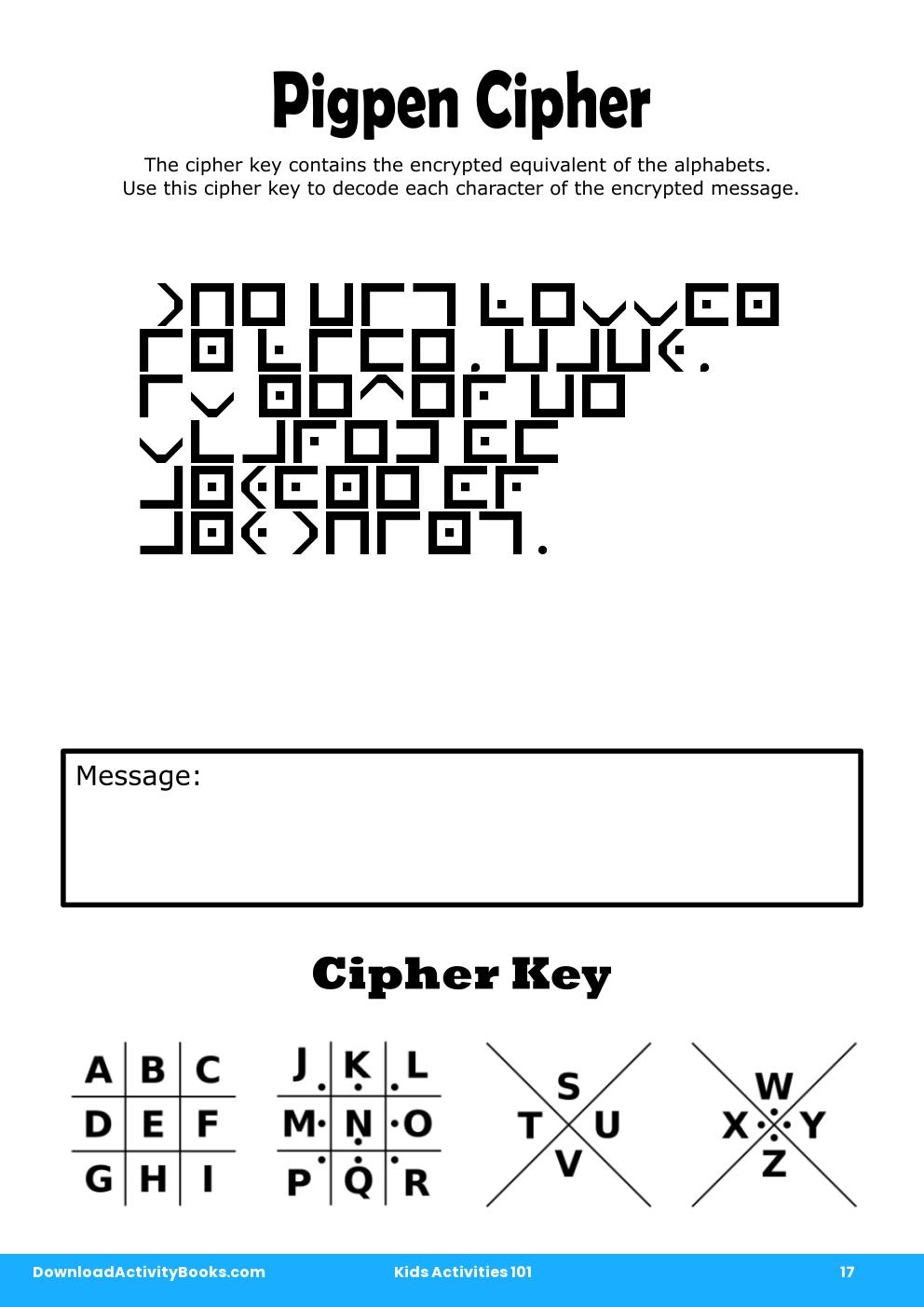 Pigpen Cipher in Kids Activities 101