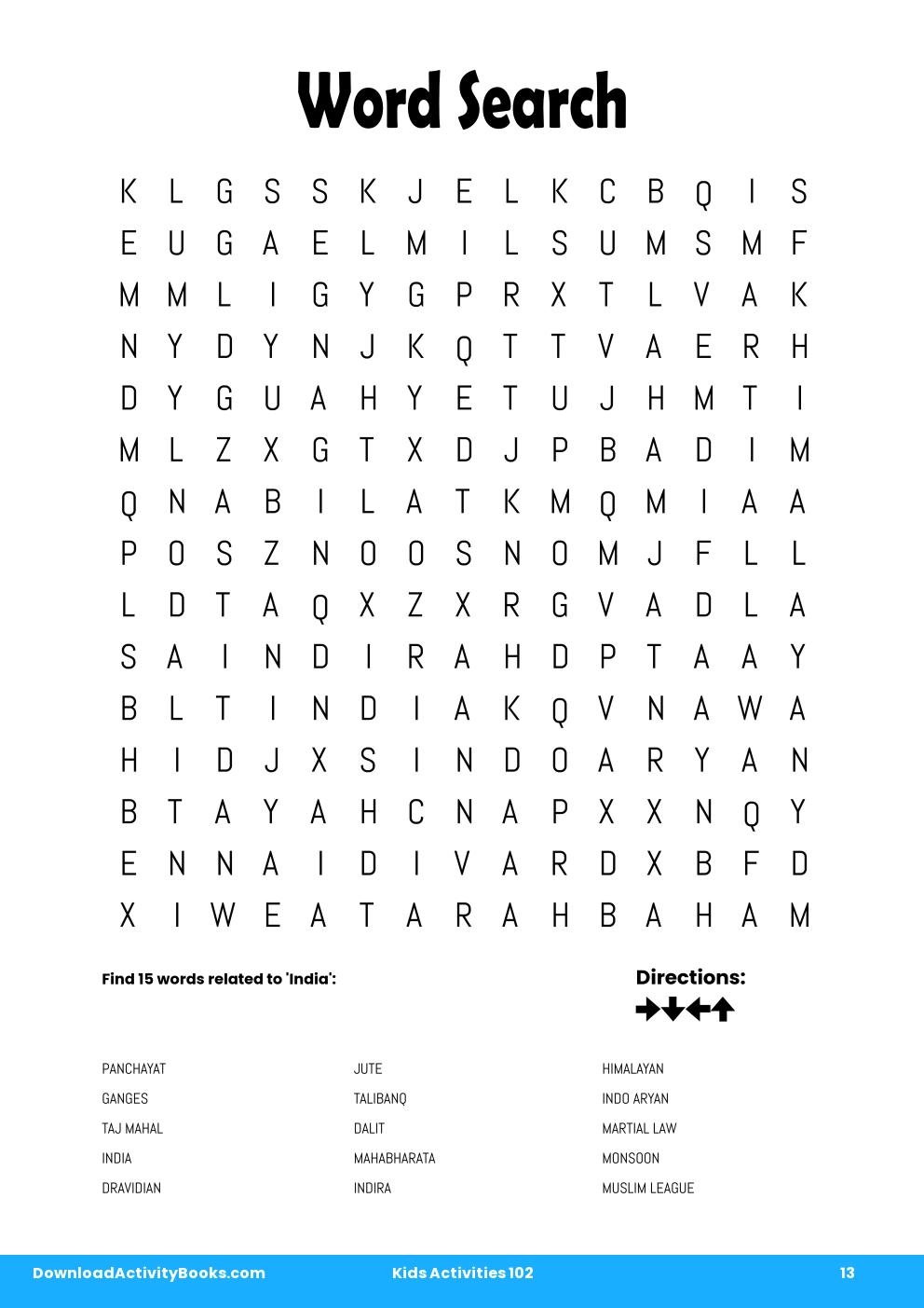 Word Search in Kids Activities 102