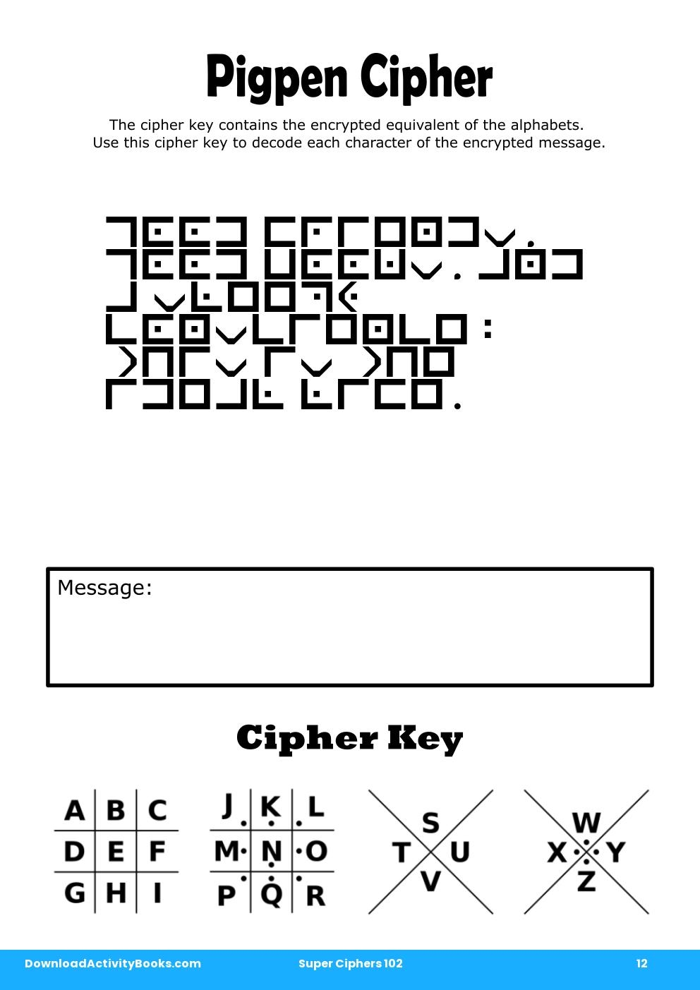 Pigpen Cipher in Super Ciphers 102