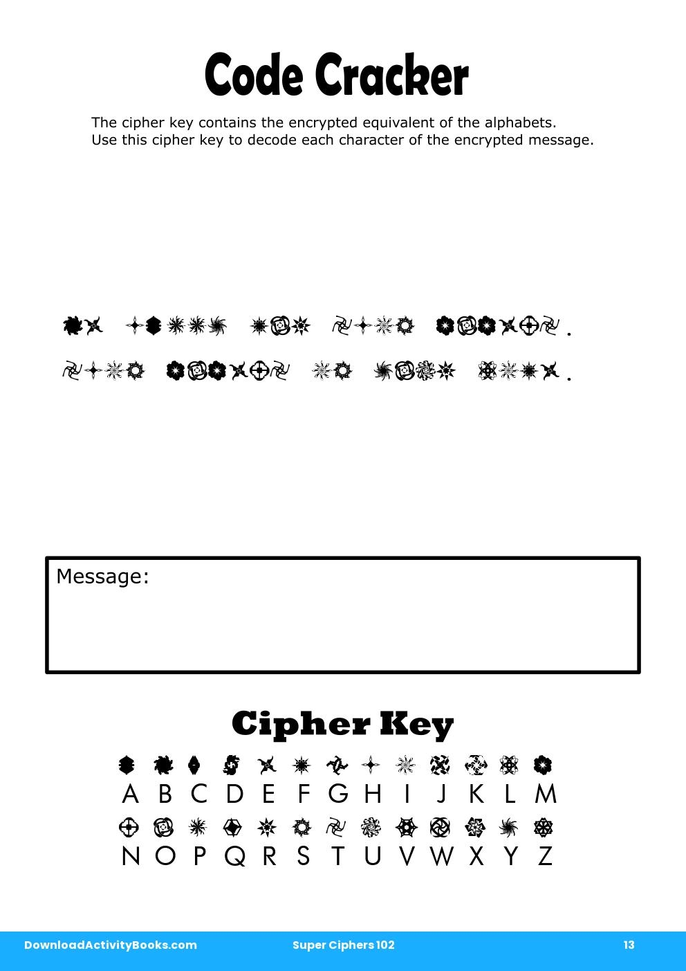 Code Cracker in Super Ciphers 102