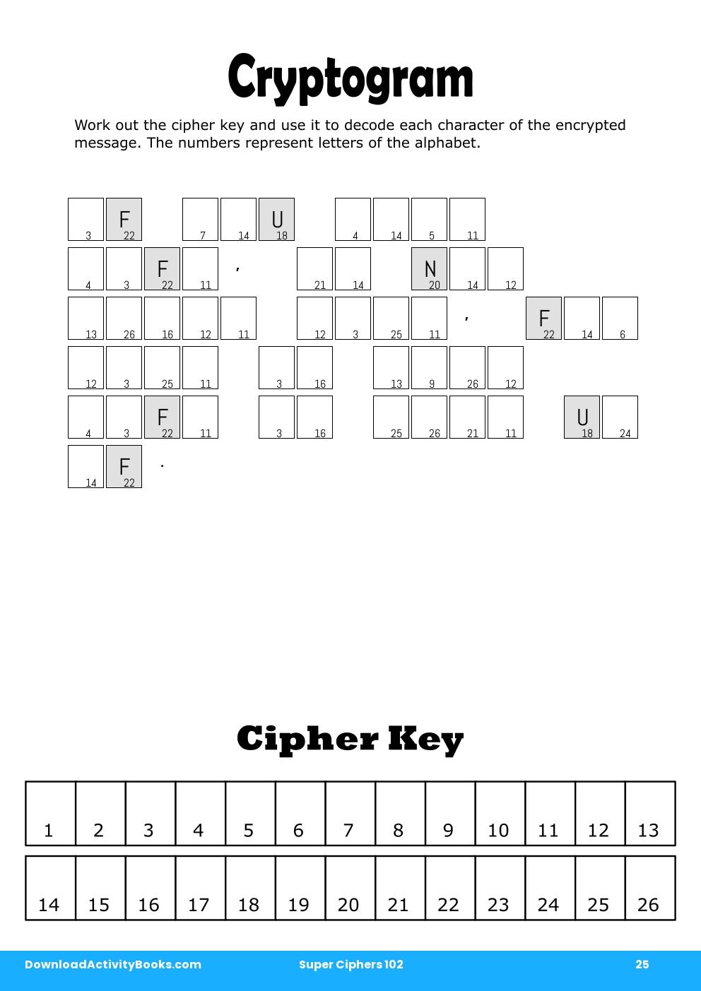 Cryptogram in Super Ciphers 102