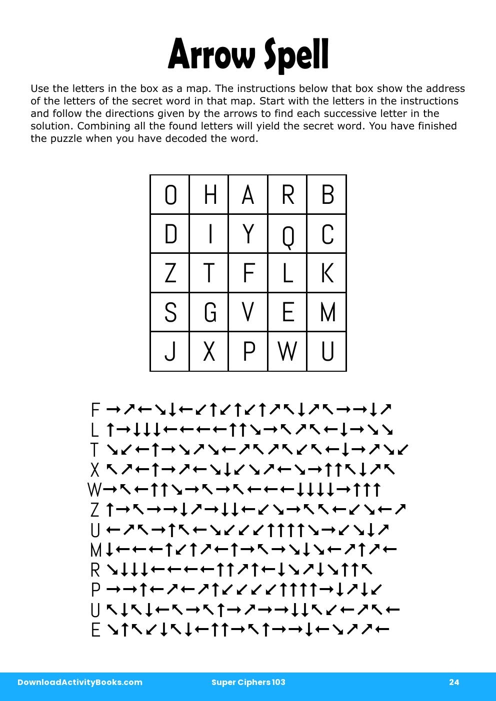 Arrow Spell in Super Ciphers 103