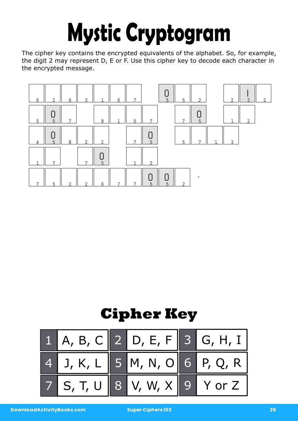 Mystic Cryptogram in Super Ciphers 103