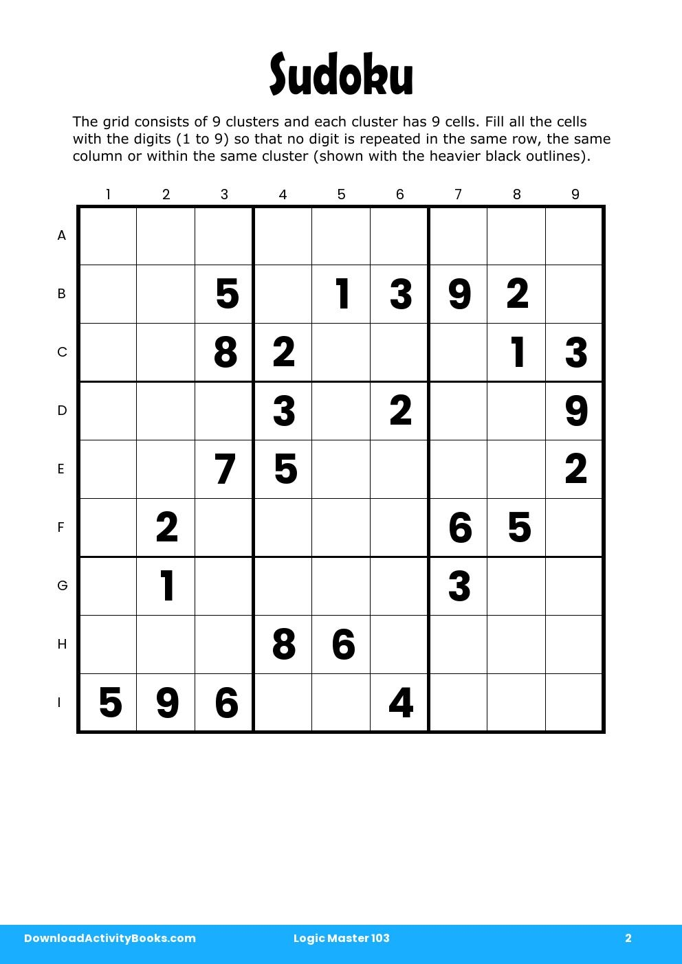 Sudoku in Logic Master 103