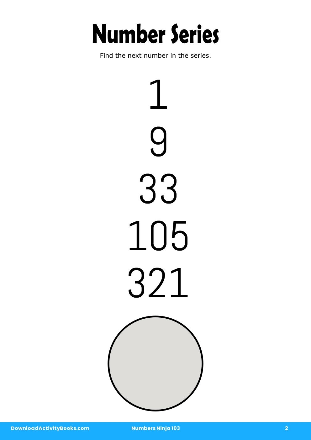 Number Series in Numbers Ninja 103
