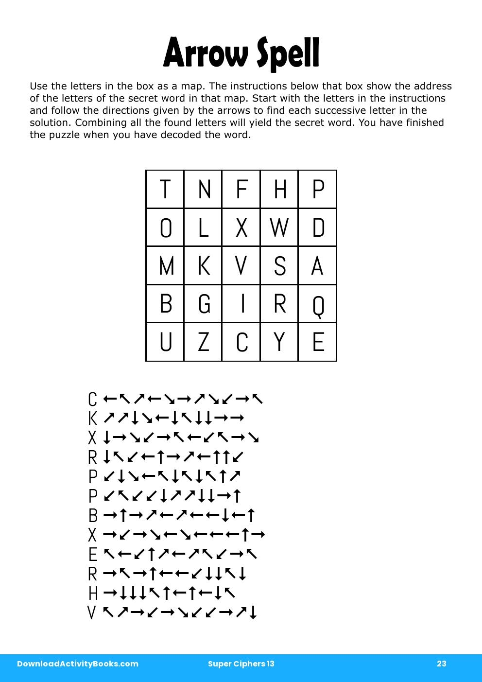 Arrow Spell in Super Ciphers 13