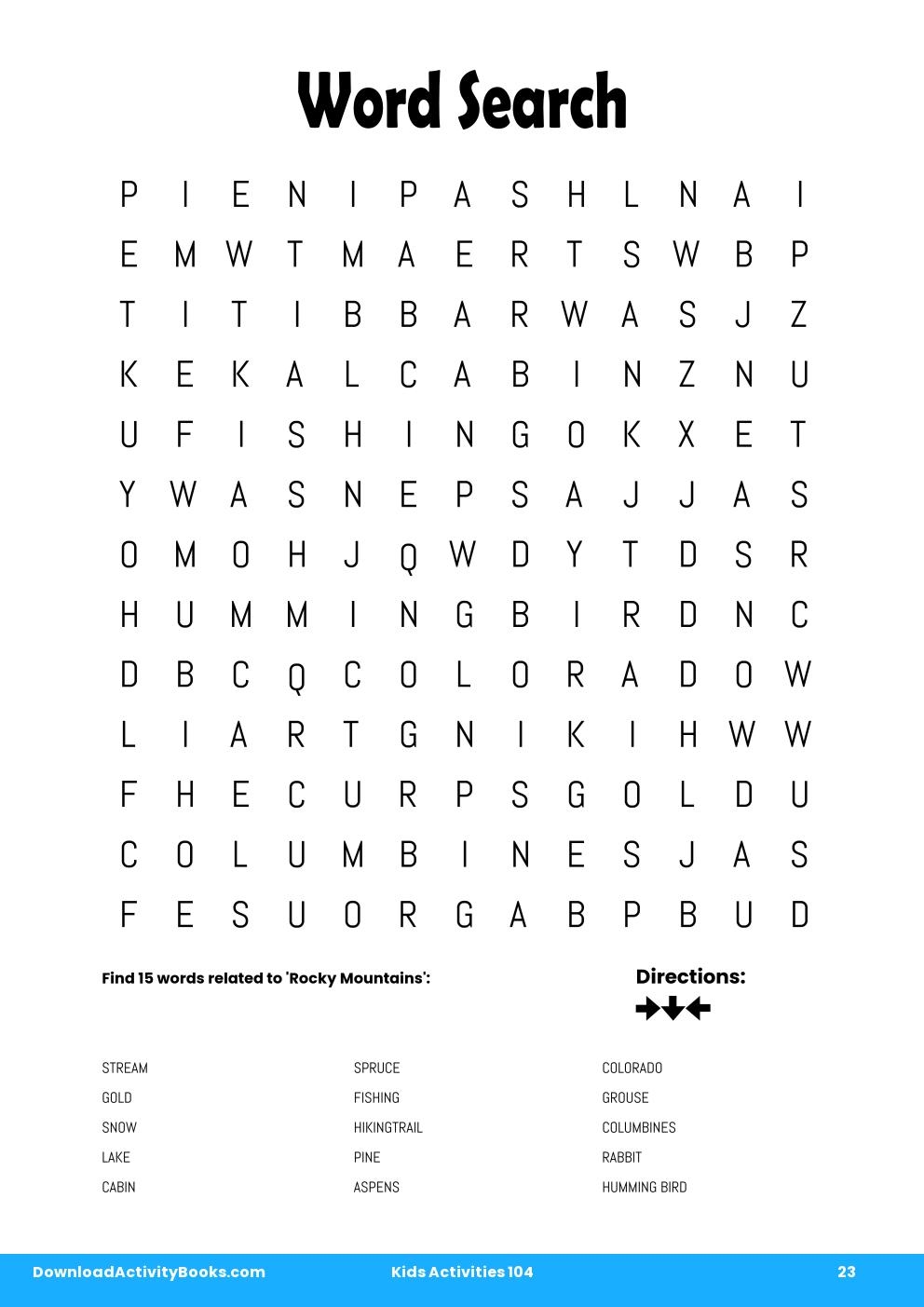 Word Search in Kids Activities 104