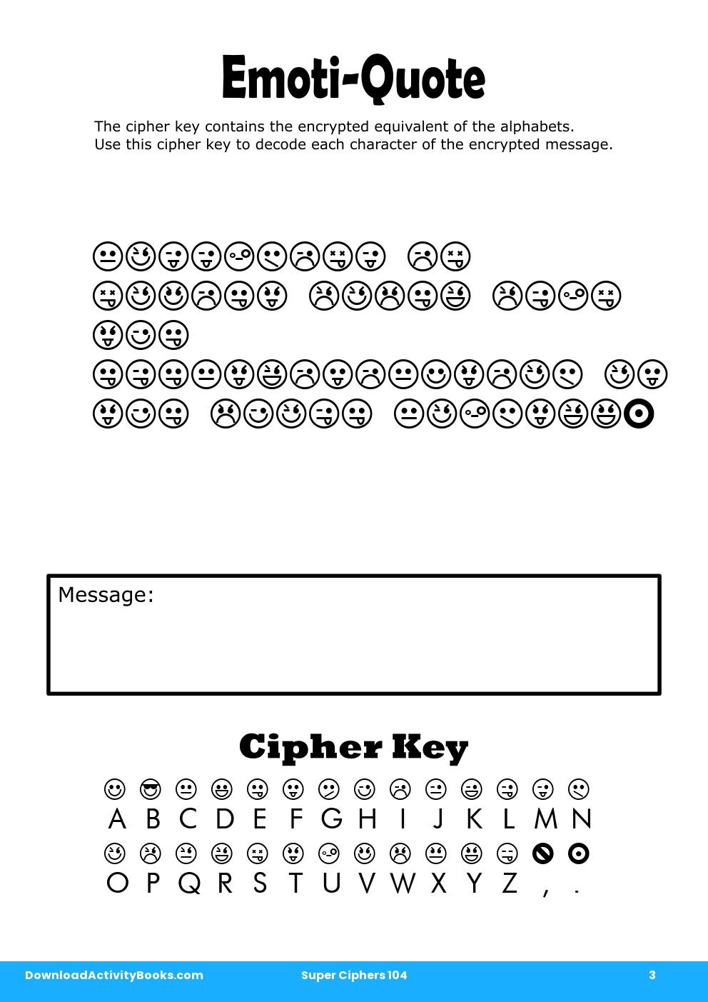 Emoti-Quote in Super Ciphers 104