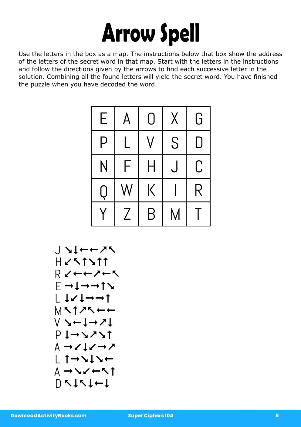 Arrow Spell in Super Ciphers 104
