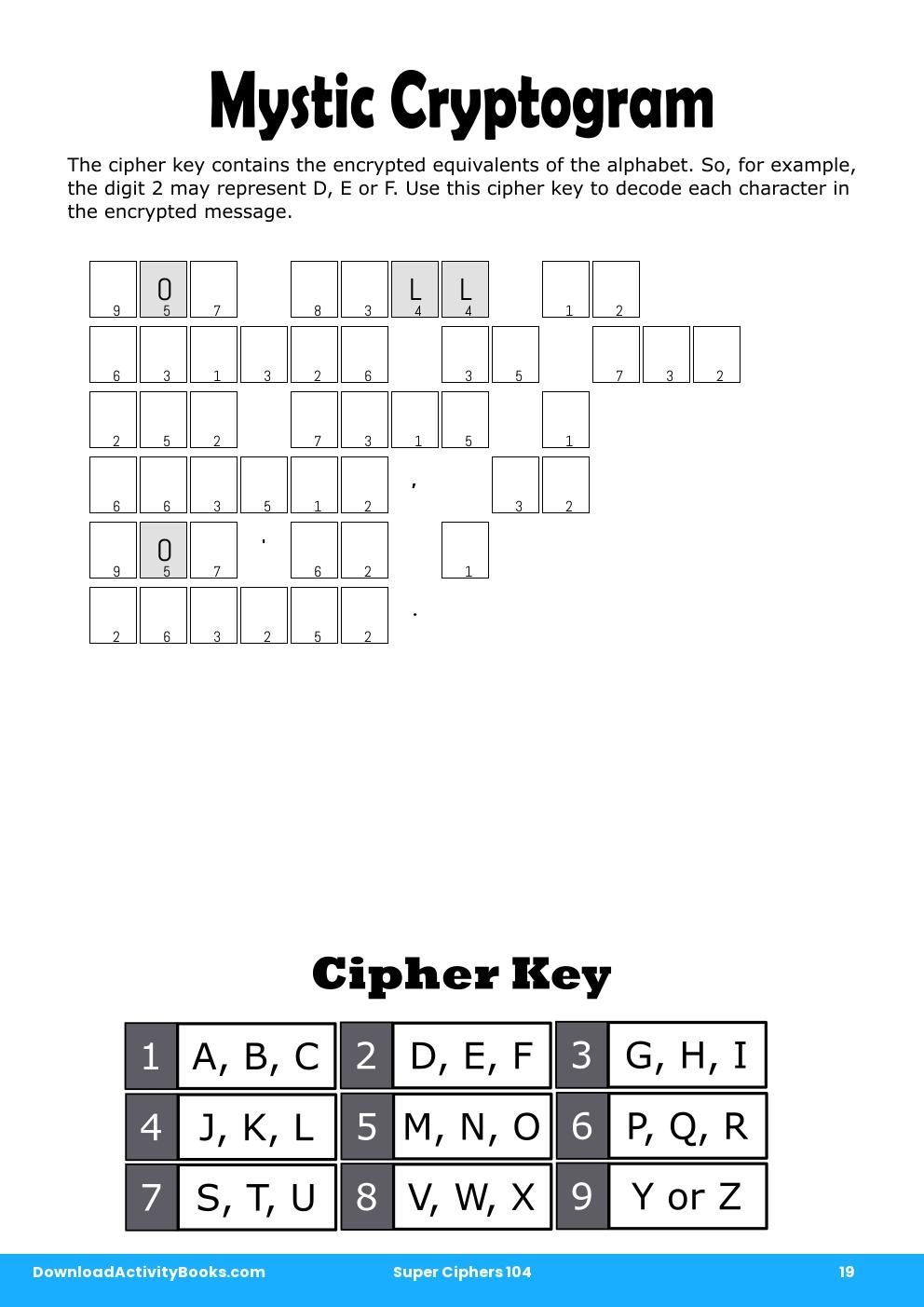 Mystic Cryptogram in Super Ciphers 104