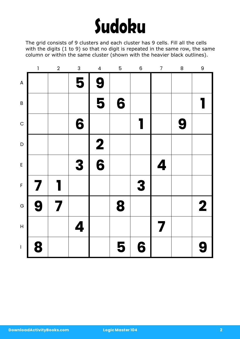 Sudoku in Logic Master 104