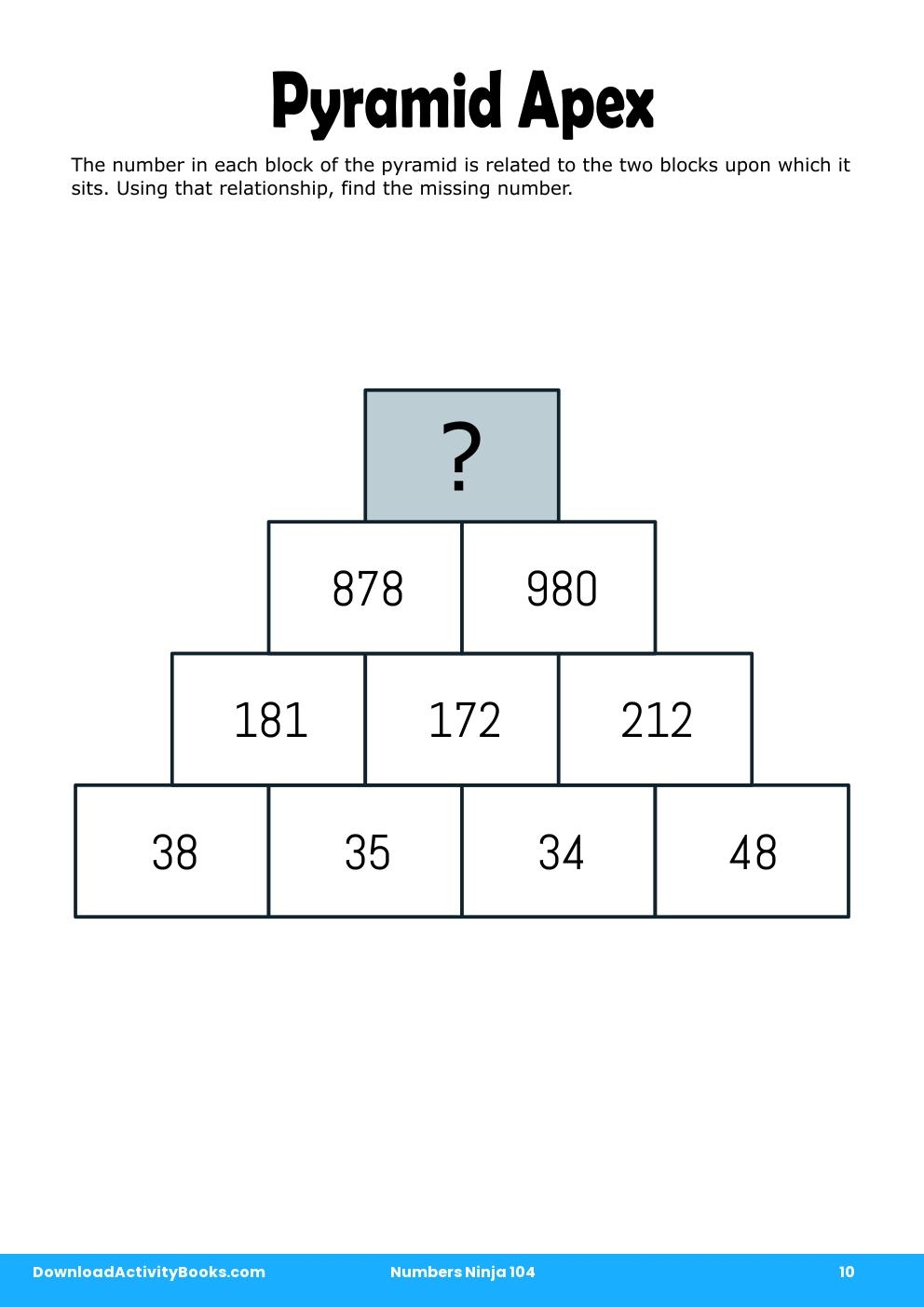 Pyramid Apex in Numbers Ninja 104