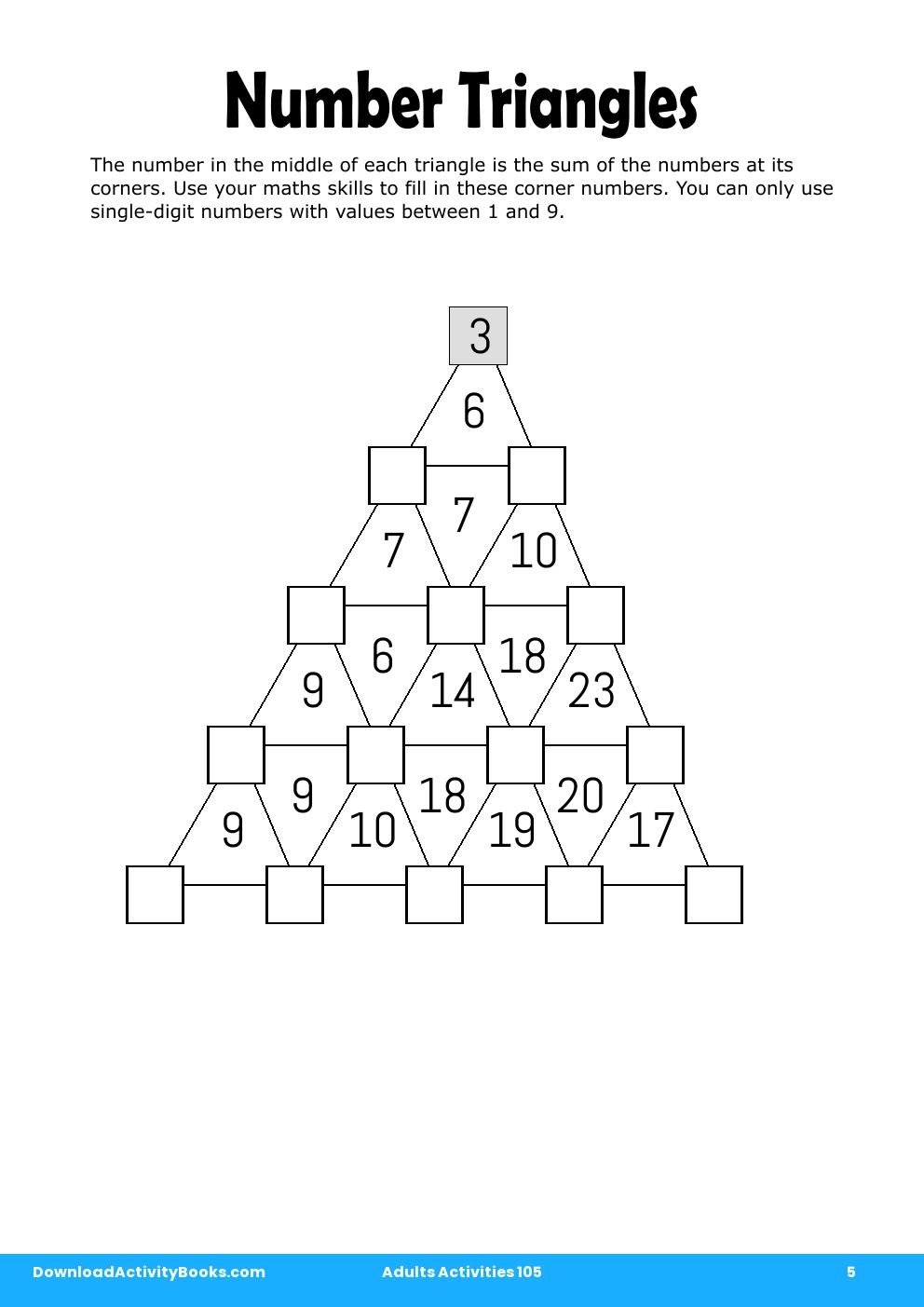 Number Triangles in Adults Activities 105