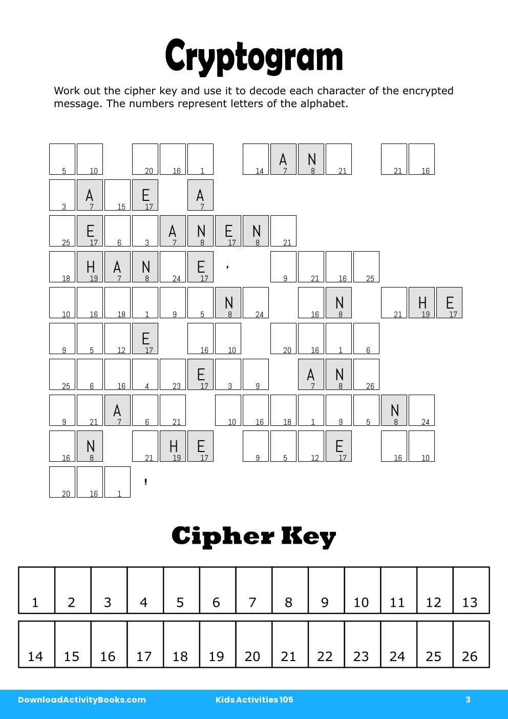 Cryptogram in Kids Activities 105