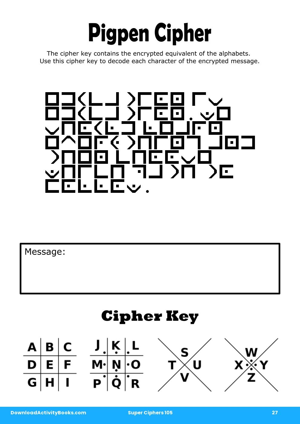 Pigpen Cipher in Super Ciphers 105