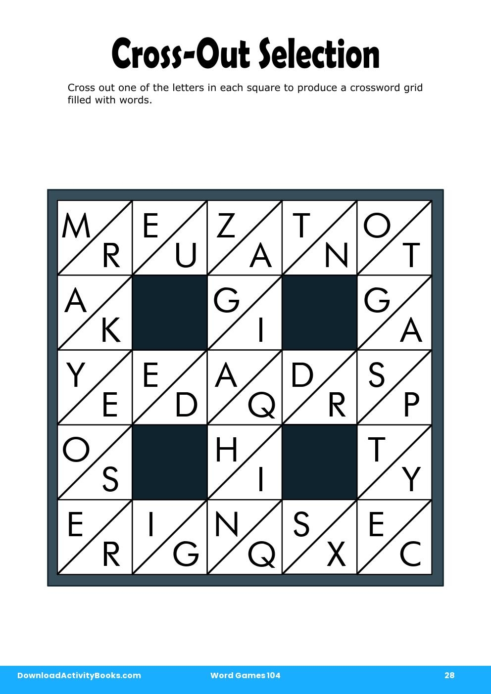 Cross-Out Selection in Word Games 104