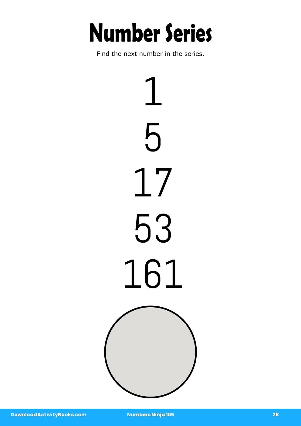 Number Series in Numbers Ninja 105