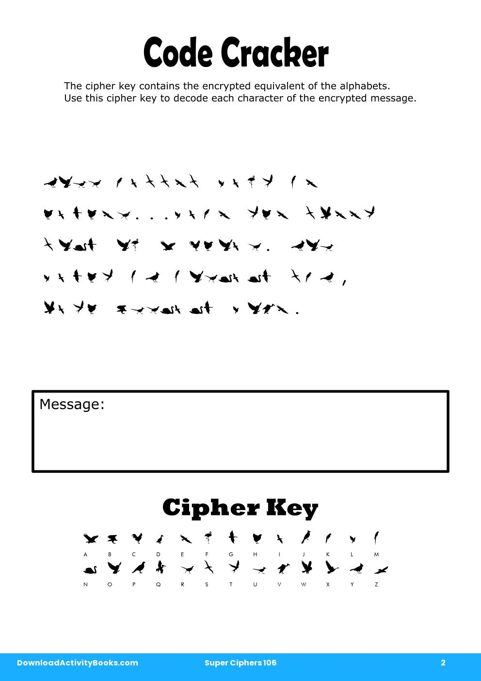 Code Cracker in Super Ciphers 106