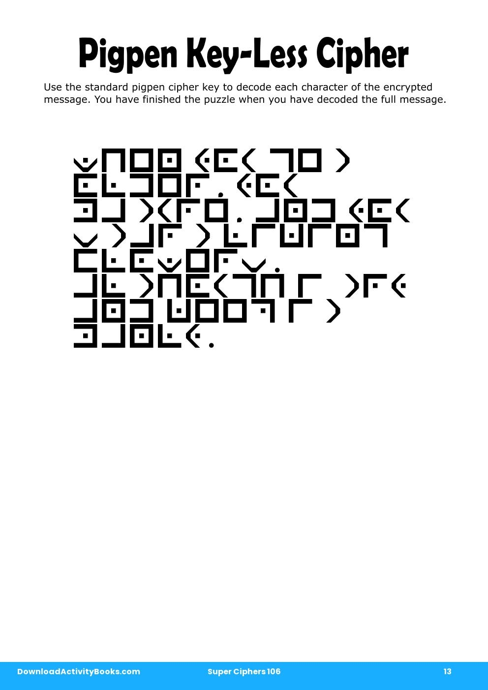 Pigpen Cipher in Super Ciphers 106
