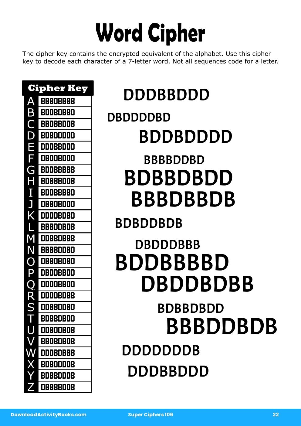 Word Cipher in Super Ciphers 106