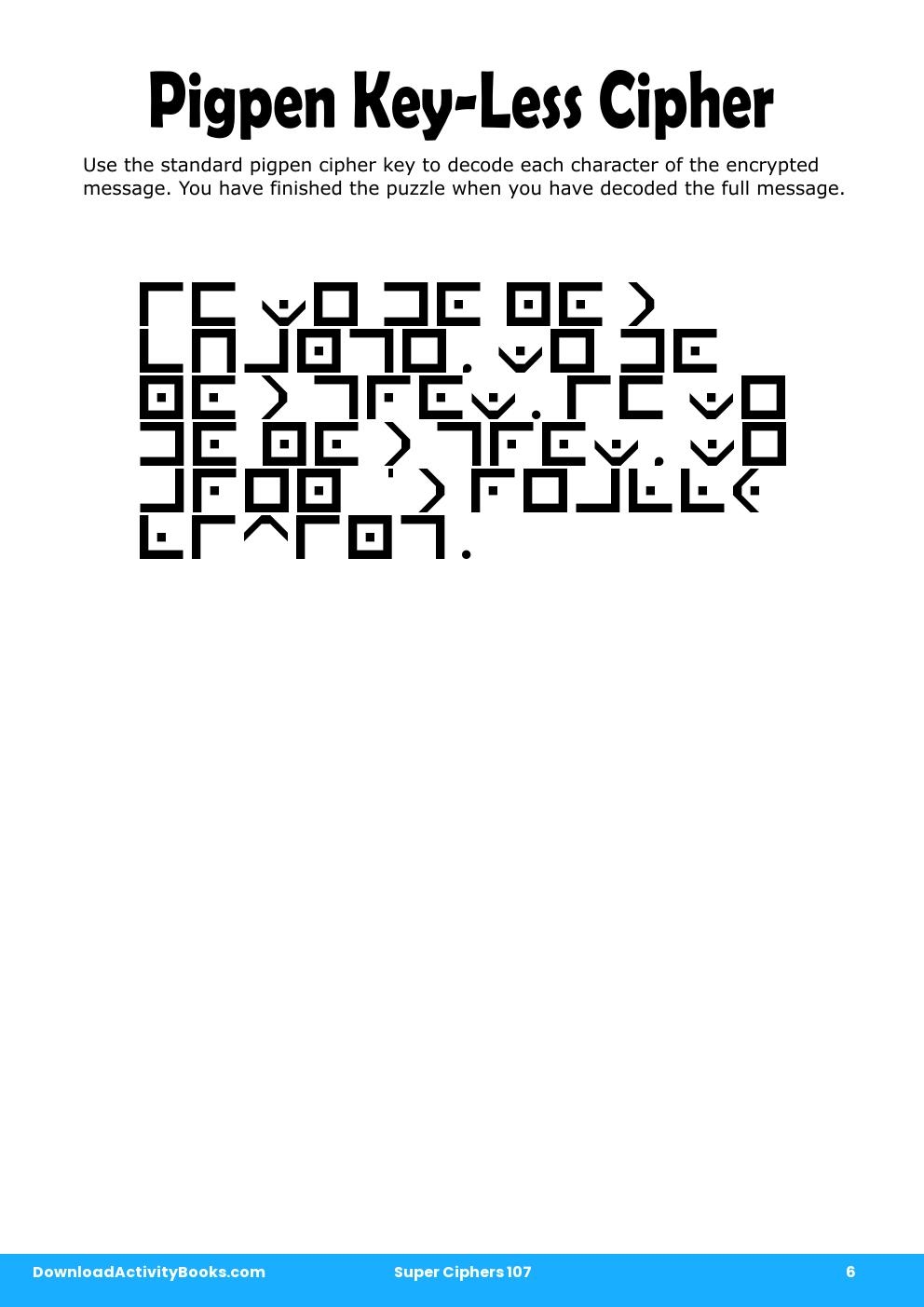 Pigpen Cipher in Super Ciphers 107