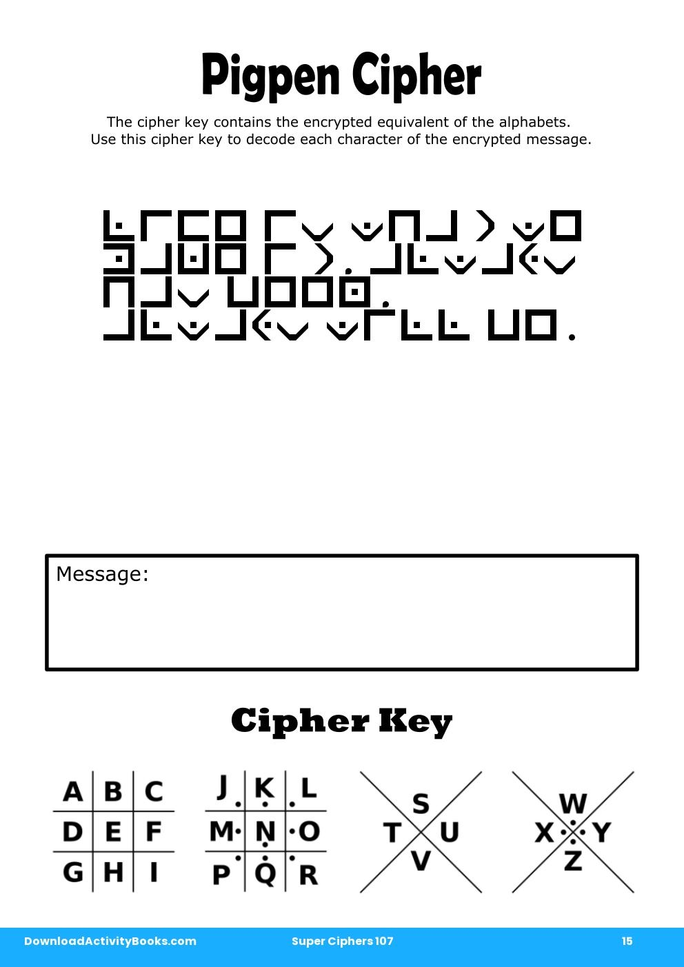 Pigpen Cipher in Super Ciphers 107