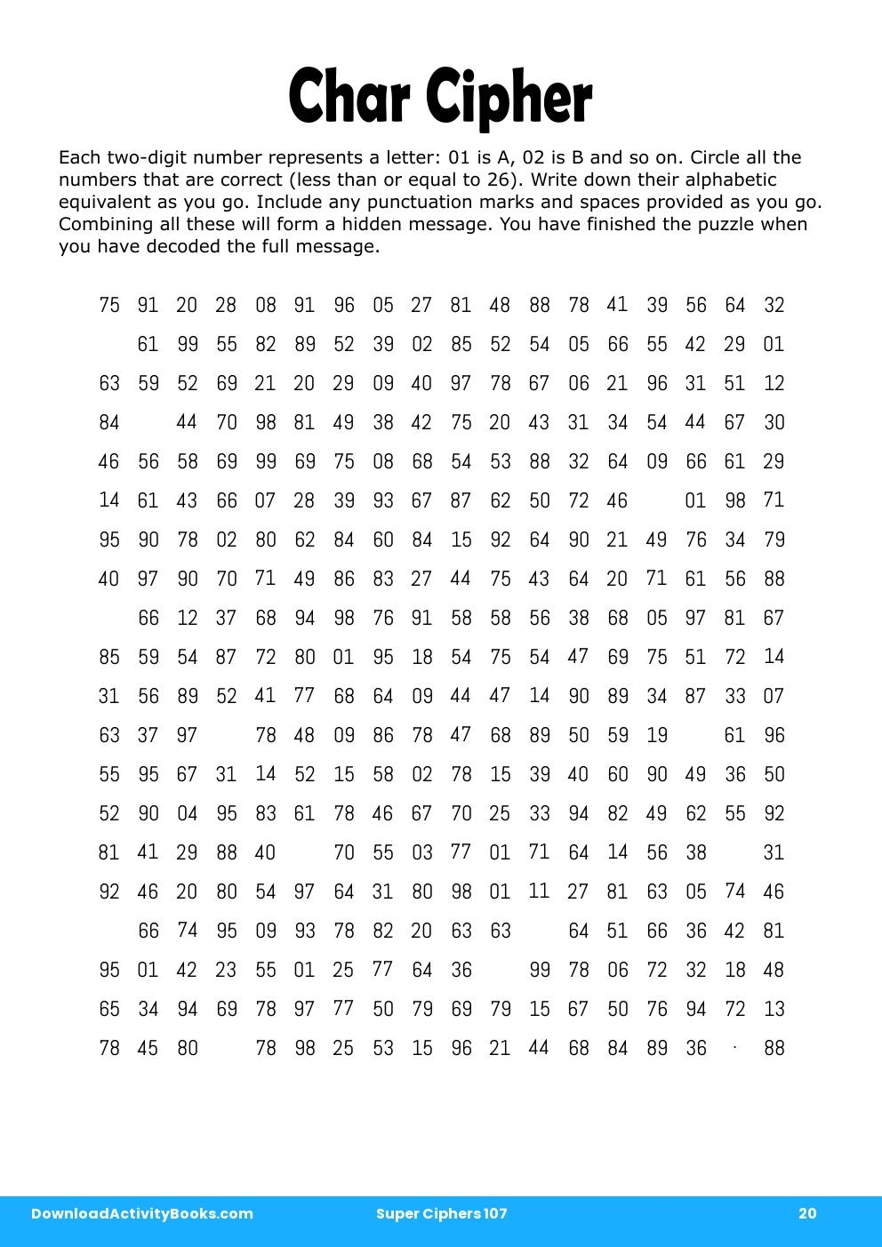 Char Cipher in Super Ciphers 107