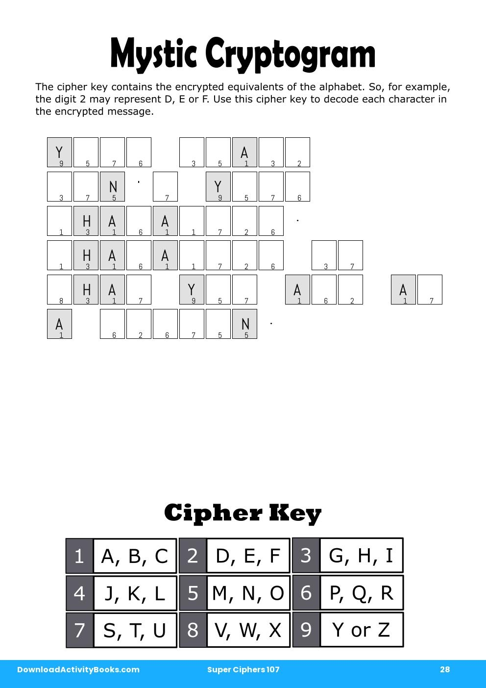 Mystic Cryptogram in Super Ciphers 107