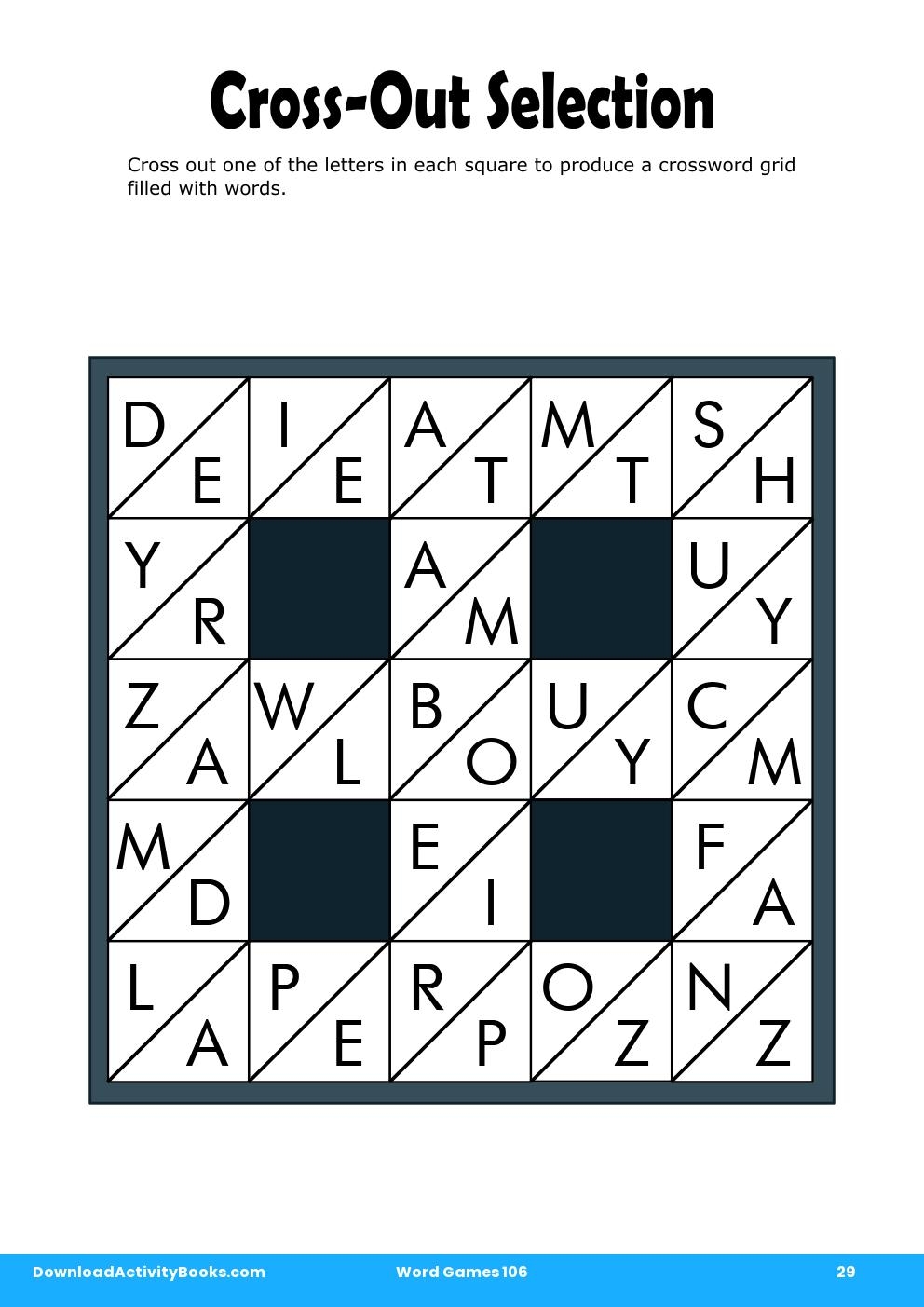 Cross-Out Selection in Word Games 106