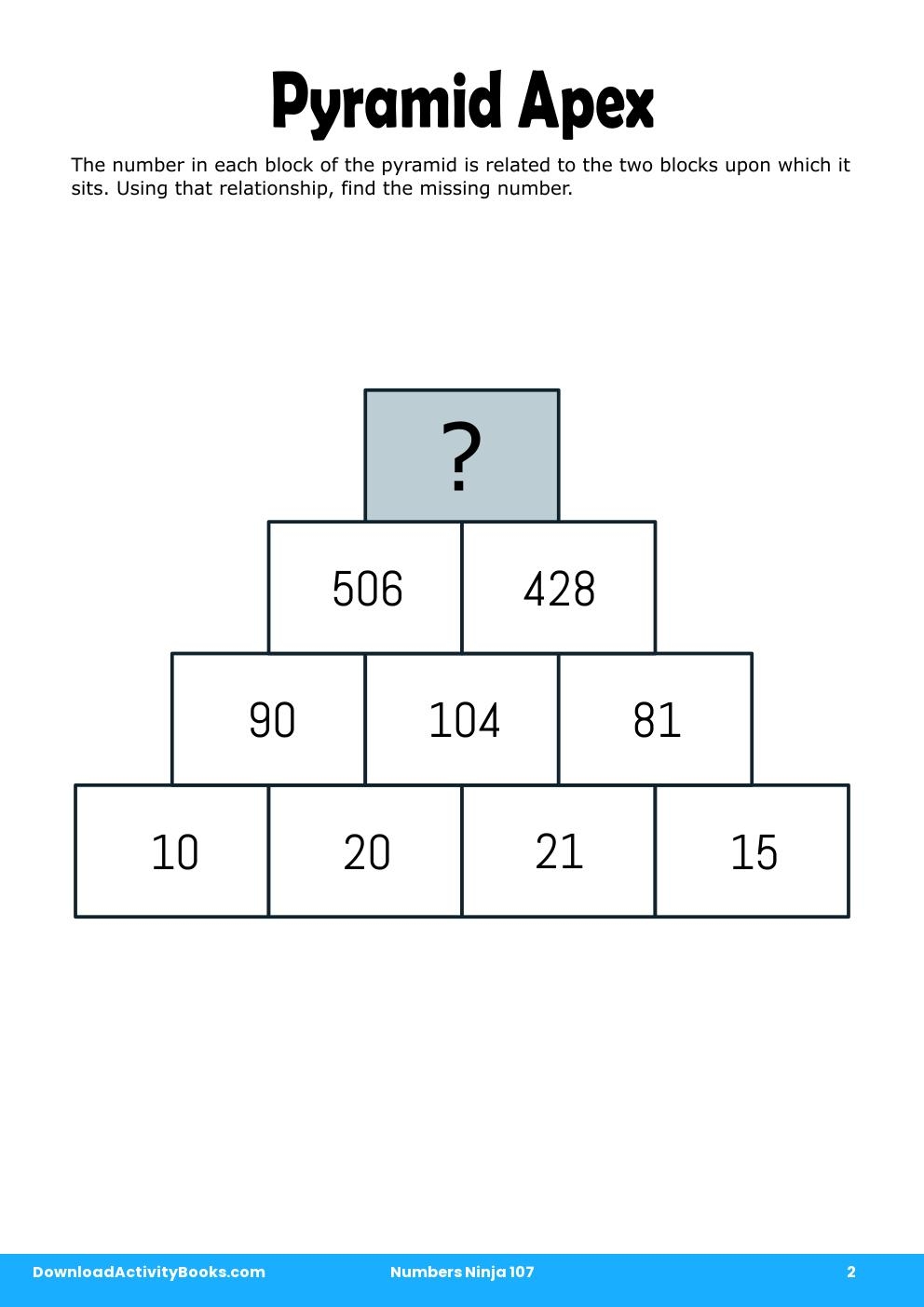 Pyramid Apex in Numbers Ninja 107