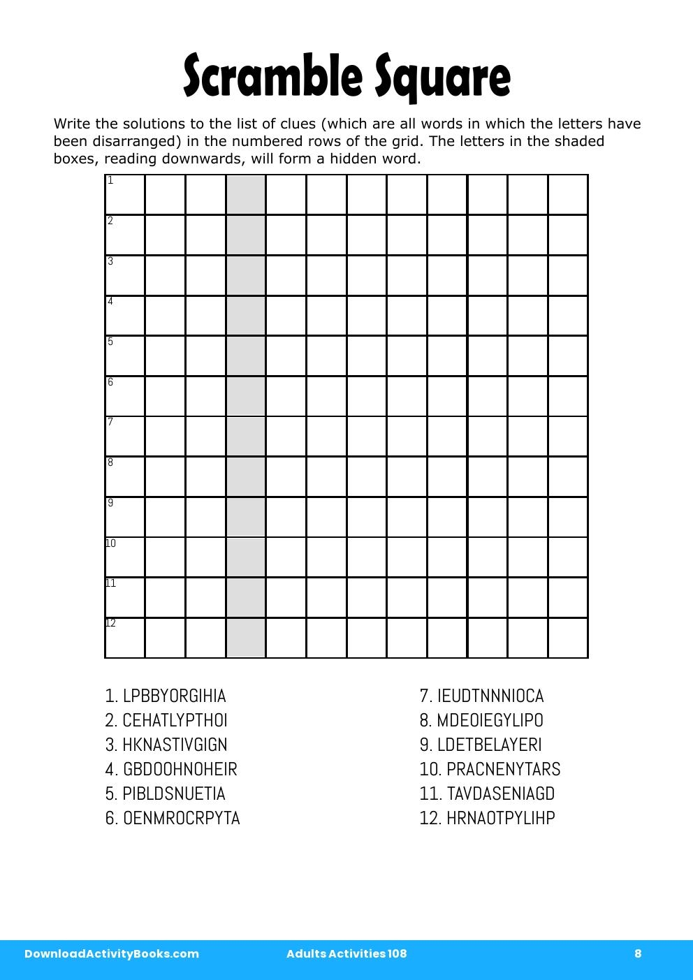 Scramble Square in Adults Activities 108