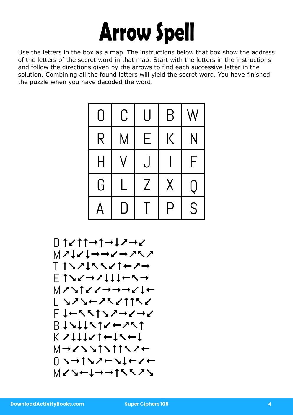 Arrow Spell in Super Ciphers 108