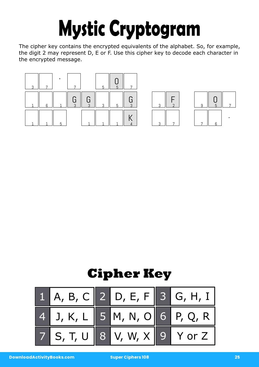 Mystic Cryptogram in Super Ciphers 108