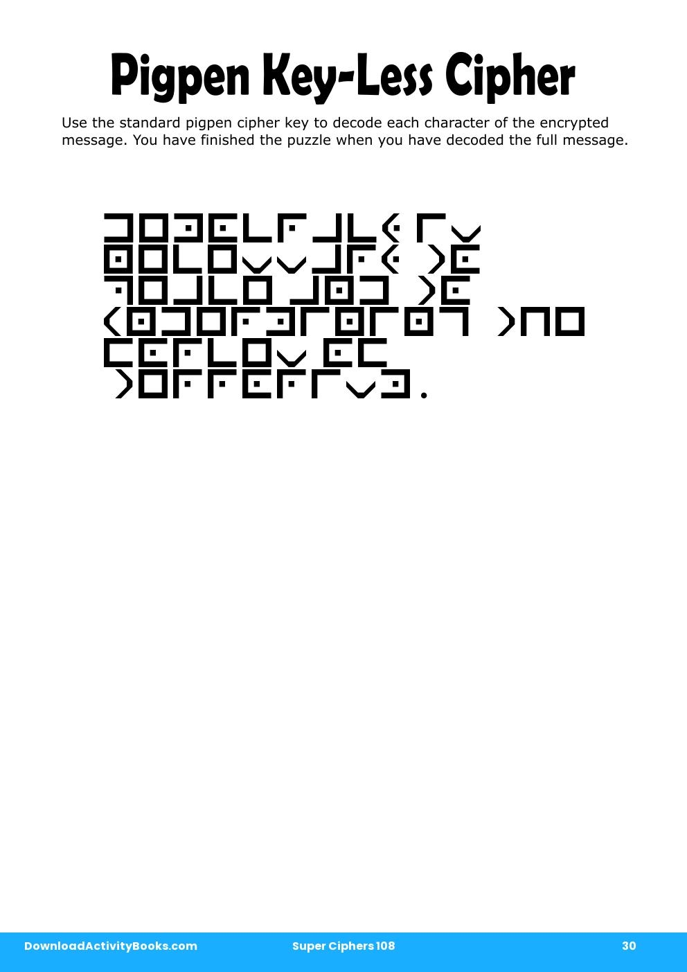 Pigpen Cipher in Super Ciphers 108