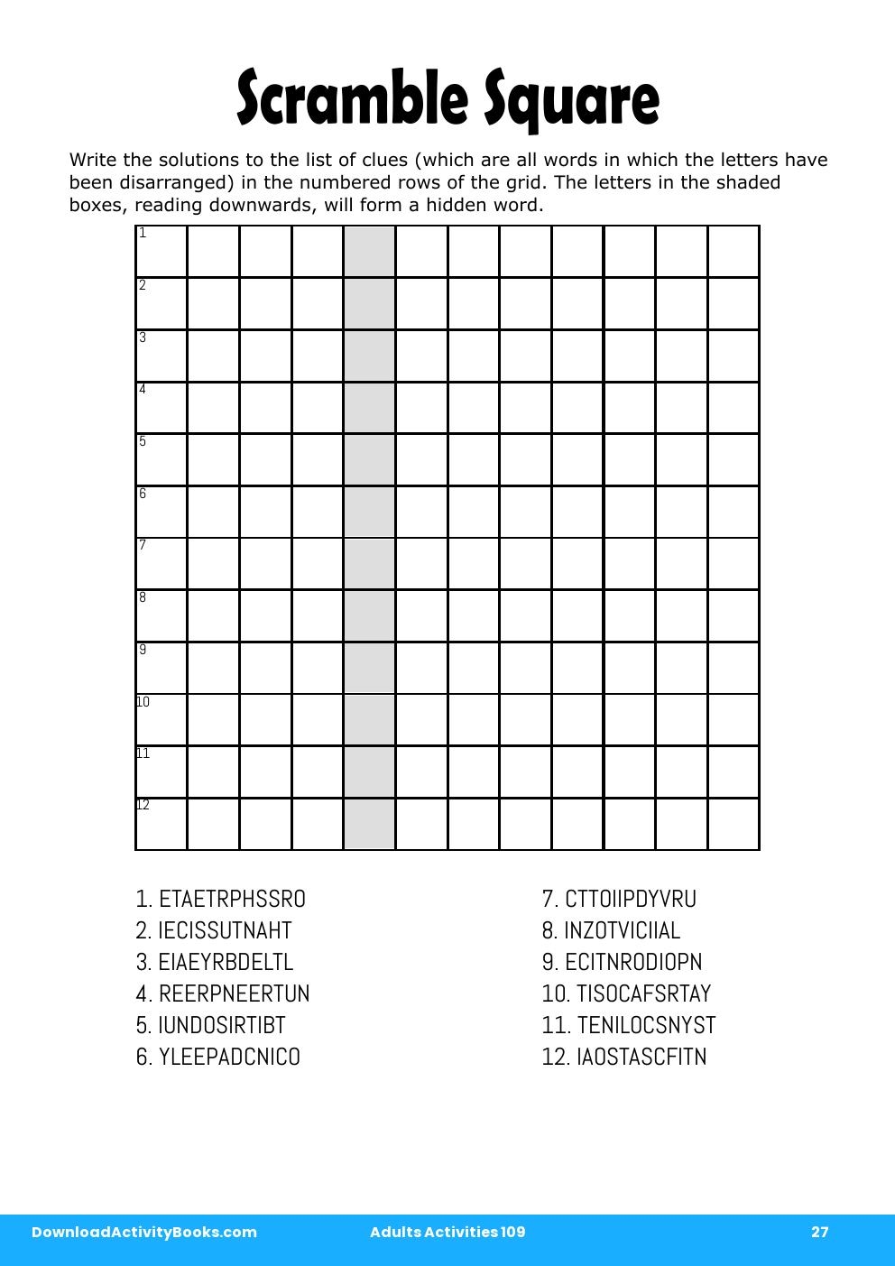 Scramble Square in Adults Activities 109