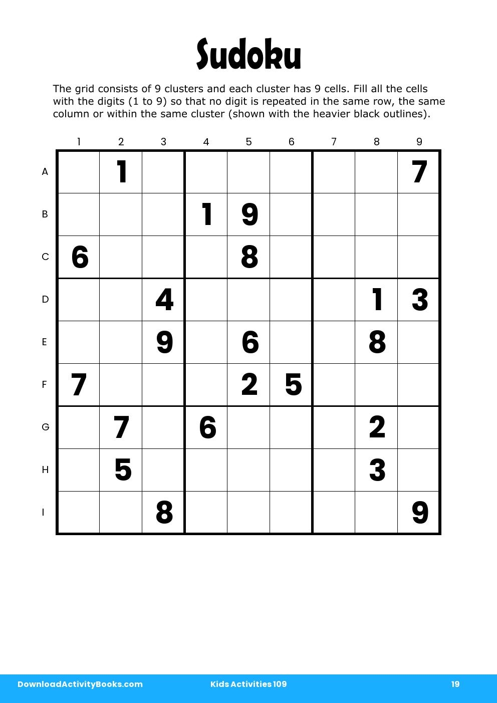 Sudoku in Kids Activities 109